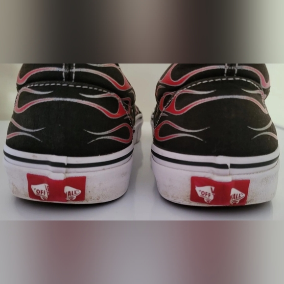 (SOLD) Vans Authentic Mash Up FLAMES Slip-On Skate Shoes Men's Size 10 - Picture 4 of 8